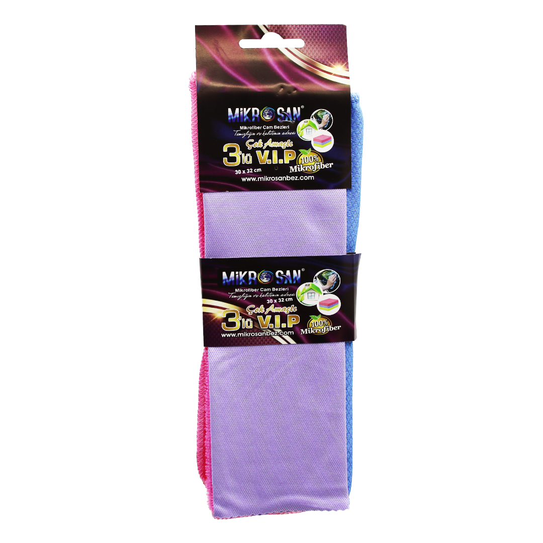 3LÜ - VİP SET MİKROFİBER BEZ 30X32CM. (5430)