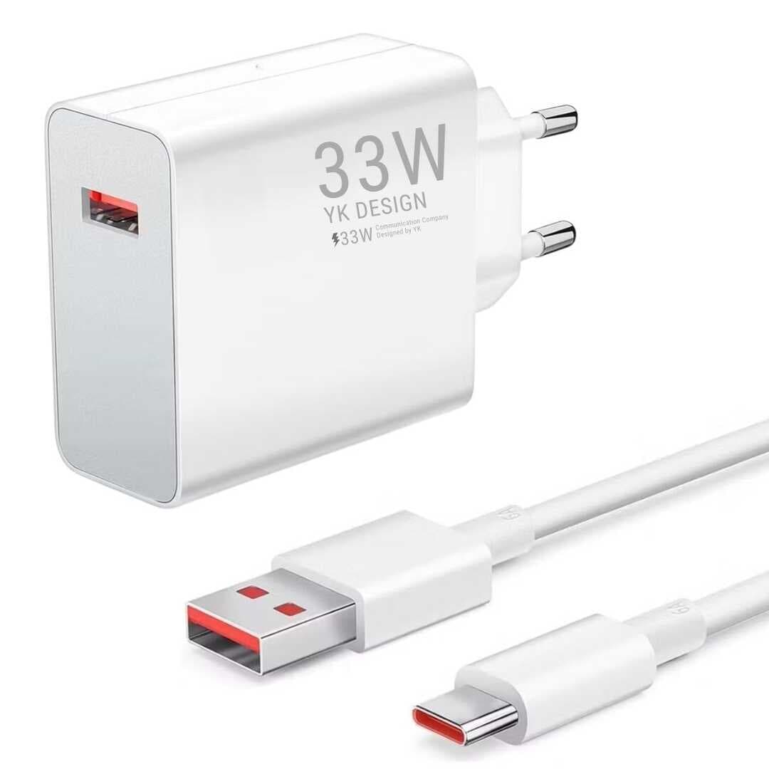 33W Hızlı Şarj Adaptörü – Type-C Kablolu, USB Çıkışlı, Akıllı Şarj Destekli Duvar Tipi Şarj Cihazı (5430)
