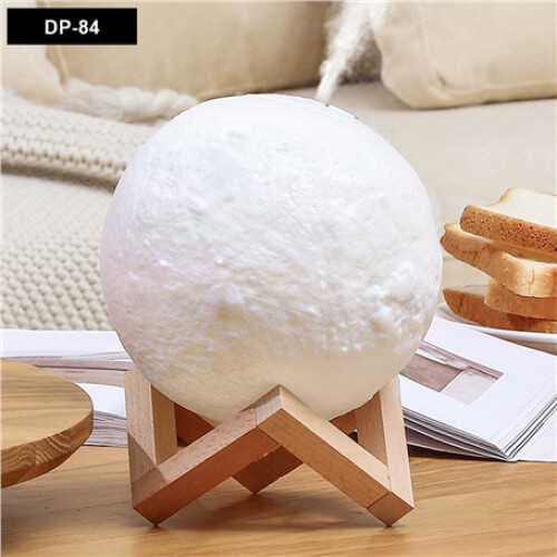 Buharlı Standlı 3D Ay Gece Lambası Dekoratif Küre Led