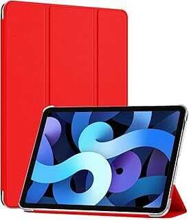 Microsonic Apple iPad Pro 11 2024 Kılıf (A2836-A2837) Slim Translucent Back Smart Cover Kırmızı [iPad Pro 11 2024 ile Uyumlu Kılıf - Kırmızı]