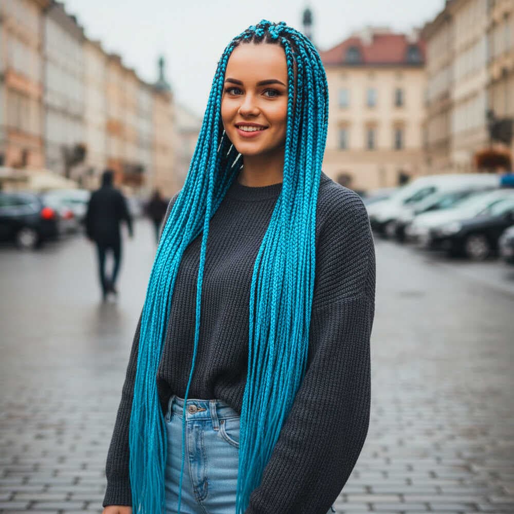 Afrika Örgüsü Ve Rasta İçin Sentetik Saç / Turkuaz