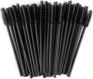 Profico 50 adet kirpik fırçası, tek kullaımlık kirpik fırçası, kirpik fırçası seti, rimel fırçası, maskara aplikatörü (siyah)