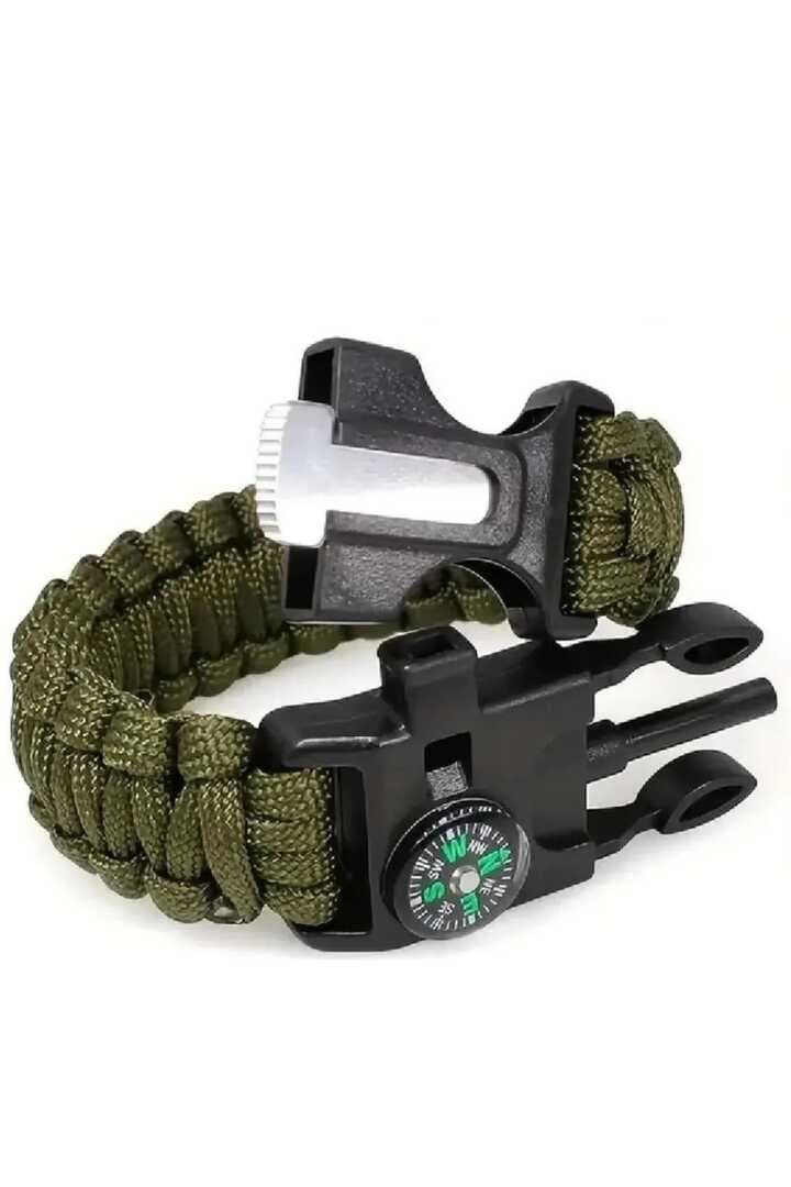 Düdük Çakı Pusula Çakmaktaşı Paraşüt İpi Hayatta Kalma Bilekliği (477477)