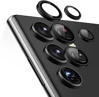 Microsoic Samsug Galaxy S24 Ultra Tekli Kamera Les Koruma Camı Siyah