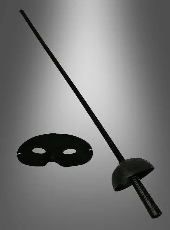 Zorro Kostüm Plastik Aksesuar Seti – Maske ve Kılıç (67 cm)