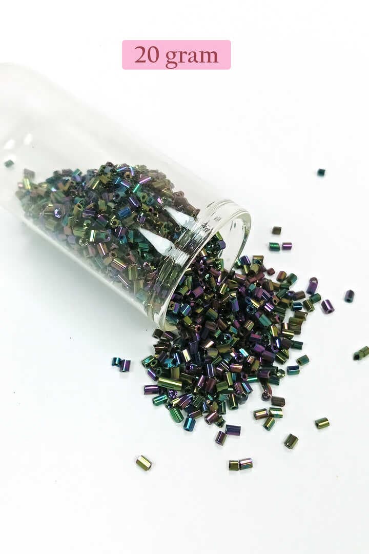 Kesme Cam Boncuk 2mm - 20 Gram - Parlak Alacalı -BNC304