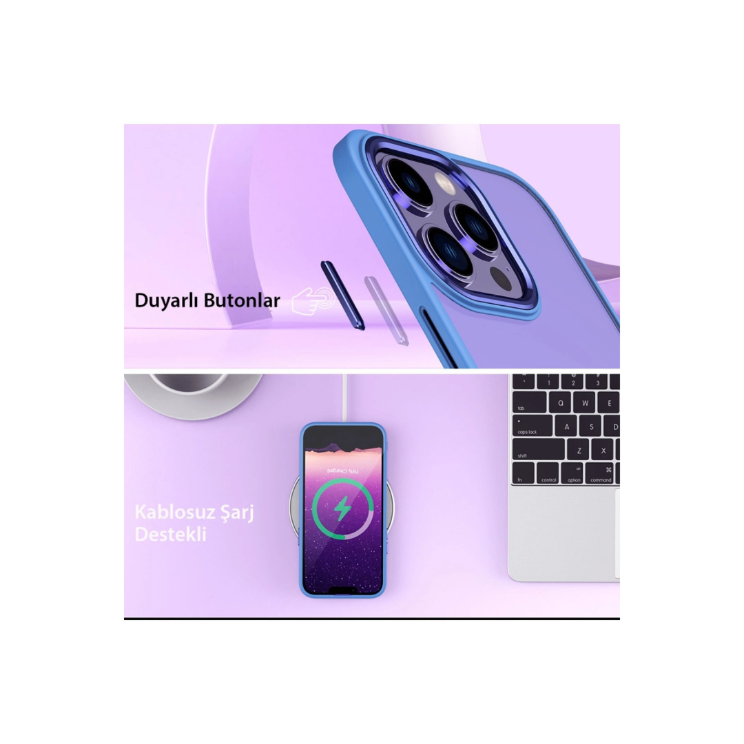Apple İphone 14 Pro Kılıf Power Silikon - Sierra Blue