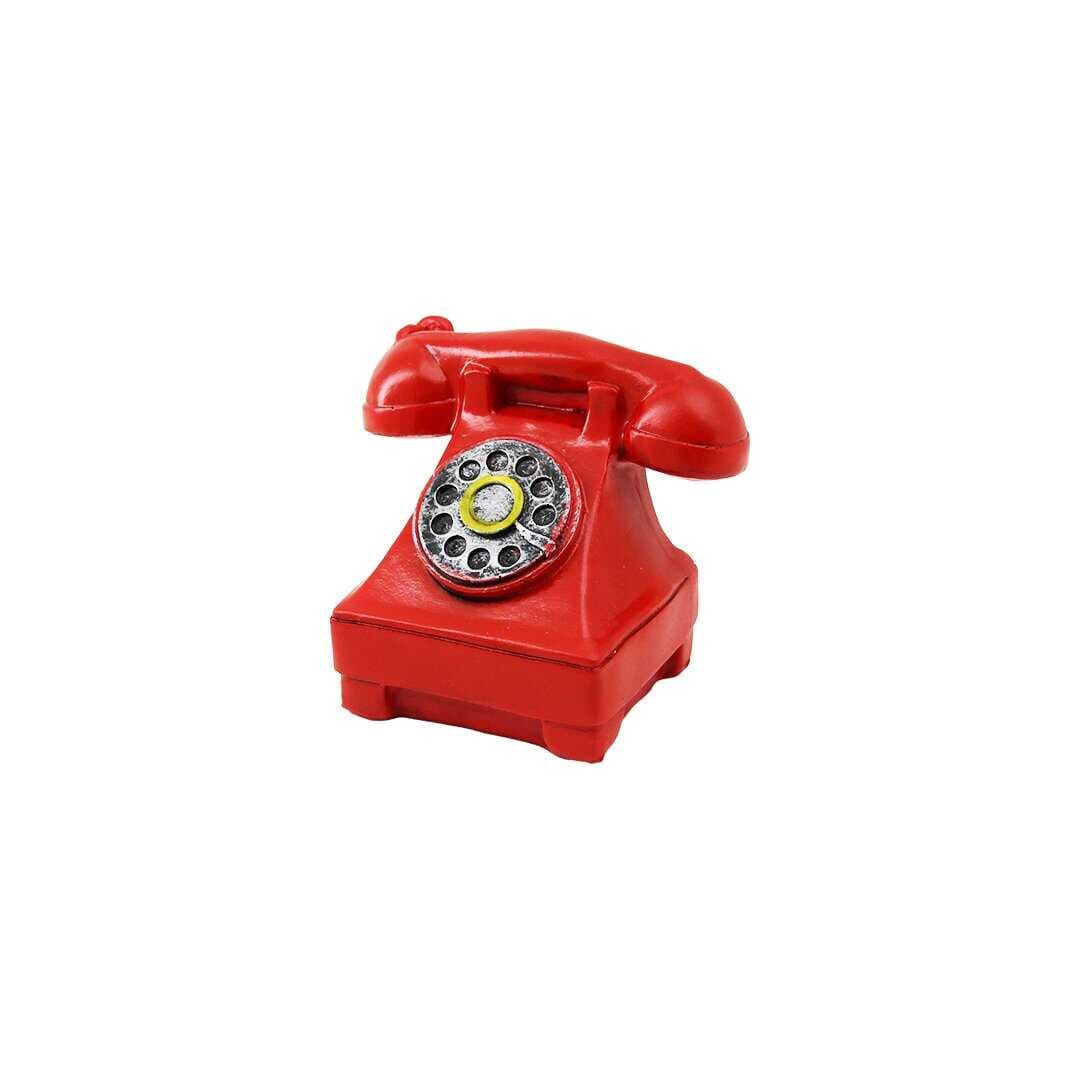 Kırmızı Ankesörlü Telefon Biblosu - Vintage Tasarım - Reçine Süs Eşyası