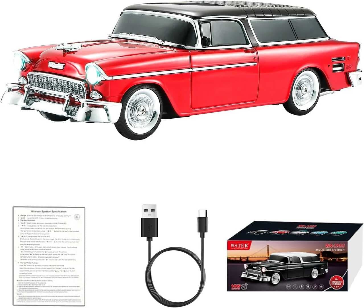 Retro Klasik Araba Bluetooth Hoparlör Kablosuz HD Ses FM Radyo YG-1955 (5430)