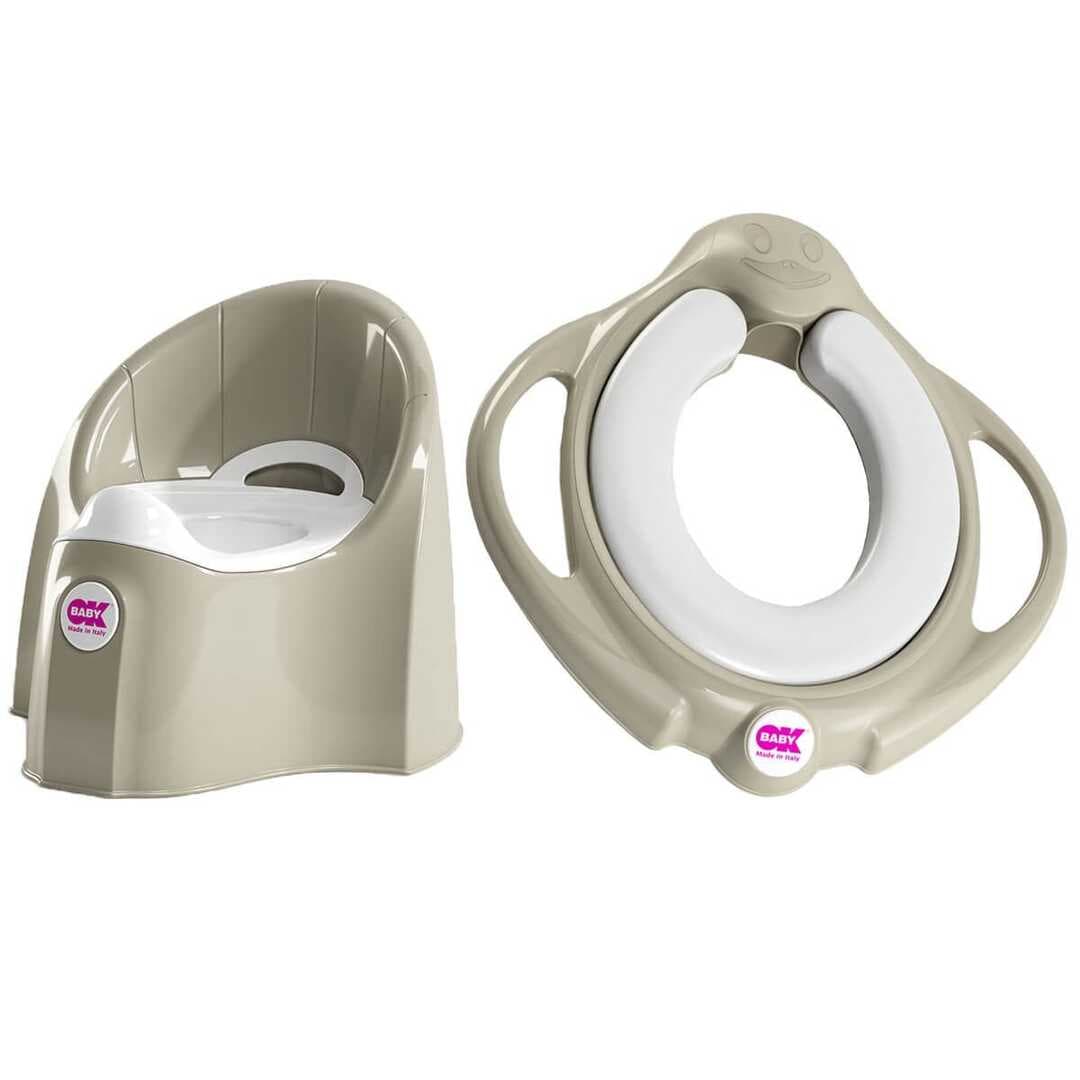 OkBaby Pasha Koltuk Oturak & Pinguo Klozet Adaptörü / Gri