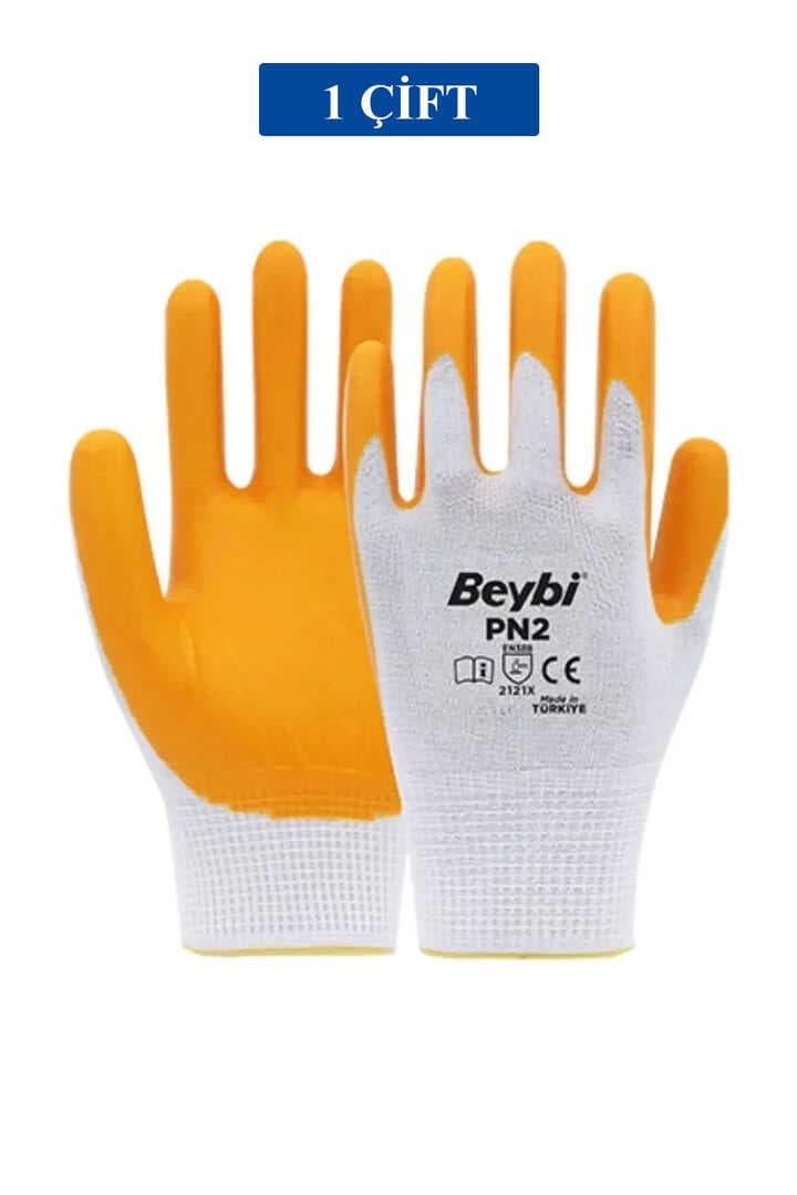 Pn2 Sarı Iş Eldiveni Polyester Örme Nitril Beybi Royaleks Group - 1 Çift