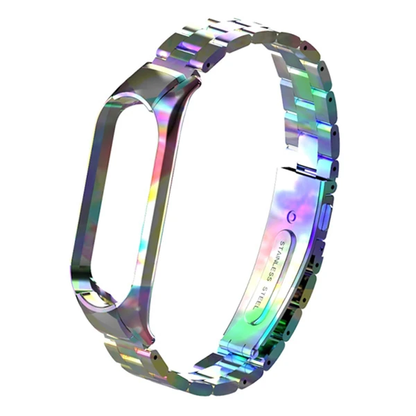 Xiaomi Mi Band 5 Stainless Steel 3 Bakla Çelik Kayış Kordon-(5775)