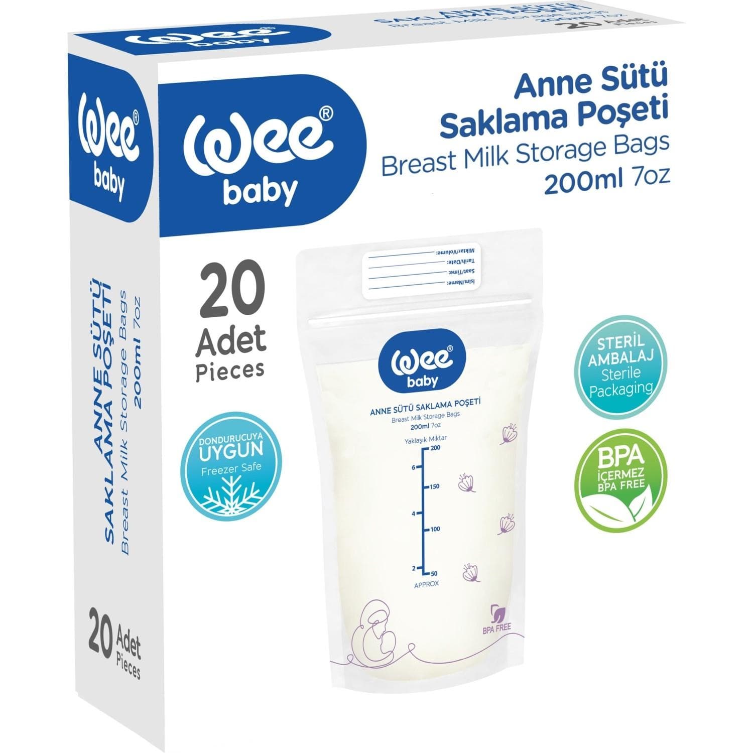 Wee Baby Anne Sütü Saklama Poşeti 20 'Lİ