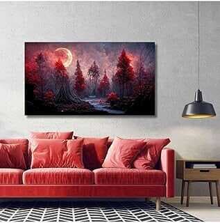 GAAGART Tekli Yatay Kavas Tablo Kırmızı Doluay ve Orma Mazarası 90 x 60 gartM8538