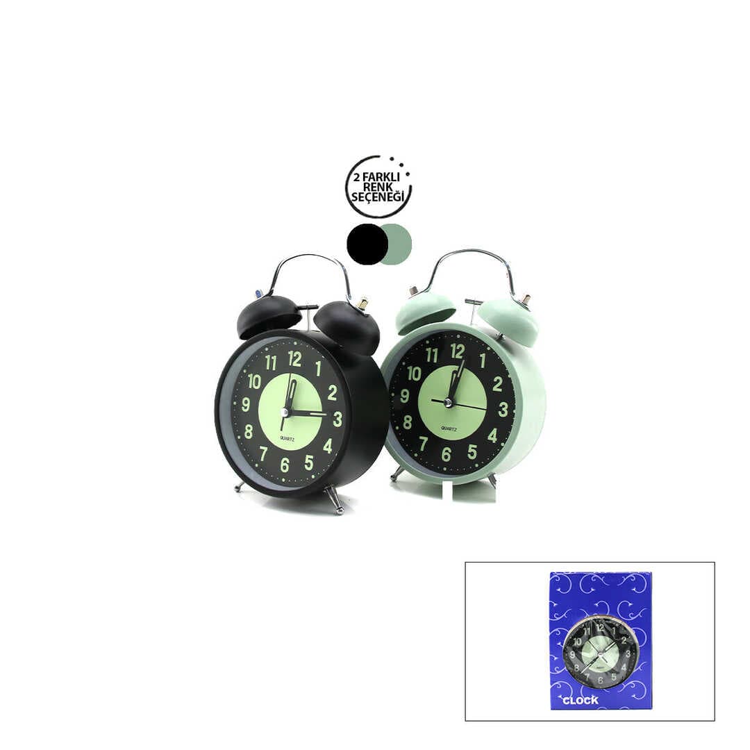 ALARM CLOCK NO-847 YUVARLAK MASA ÇALAR SAAT METAL KASA RENKLİ PİLLİ - IŞIKLI - FOSFORLU ÇAP: 11CM BGC-37 HERHANGİ BİR RENK GÖNDERİLİR (5430)