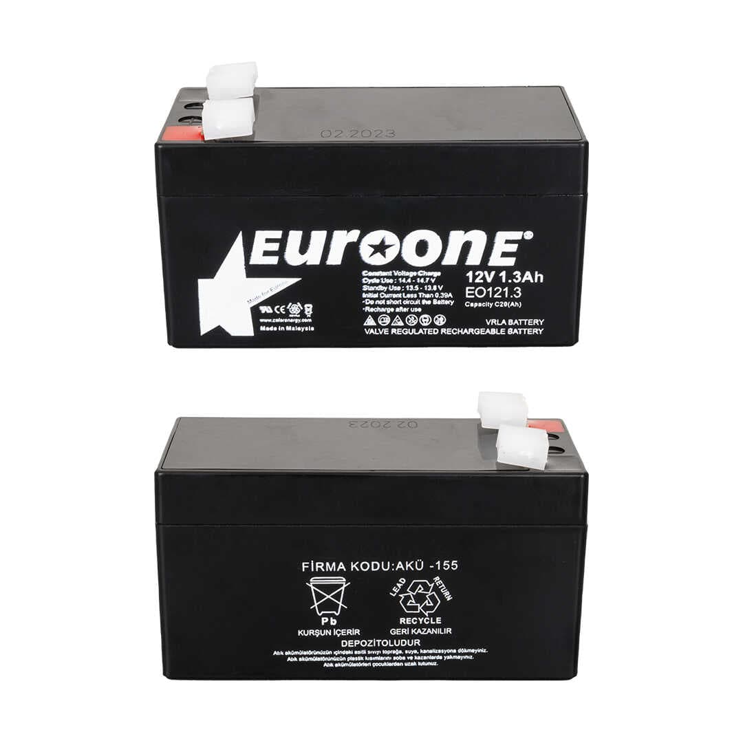 EUROONE EO121.3 12 VOLT - 1.3 AMPER AKÜ (96 X 42 X 52 MM) (4767)