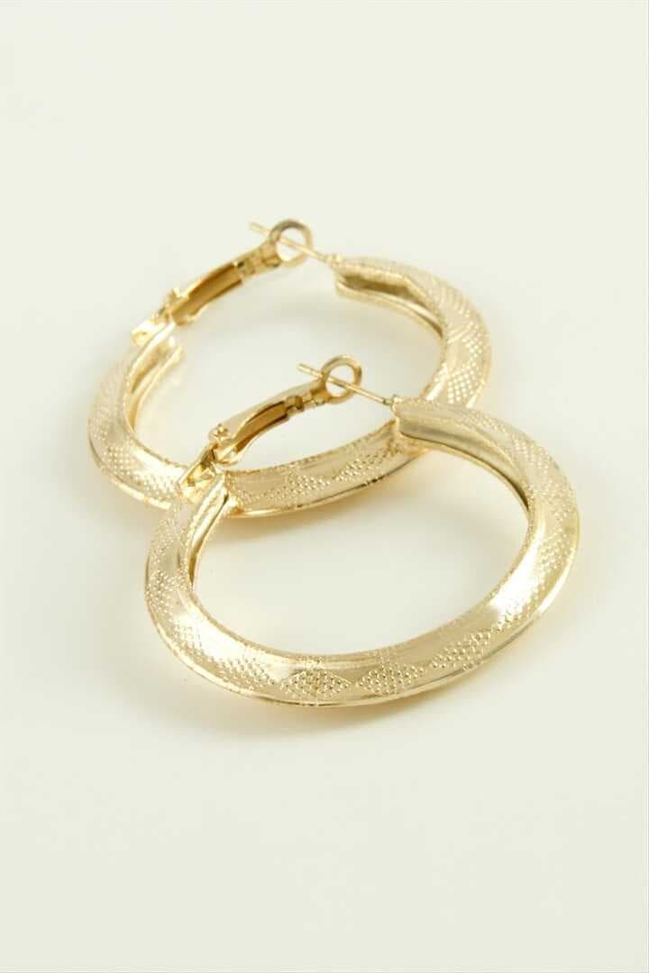 Noktalı Halka Küpe 4 cm