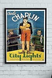 (13744) City Lights-şehir Işıkları Film Afişi Çerçeveli Tablo 4 (40x50cm)
