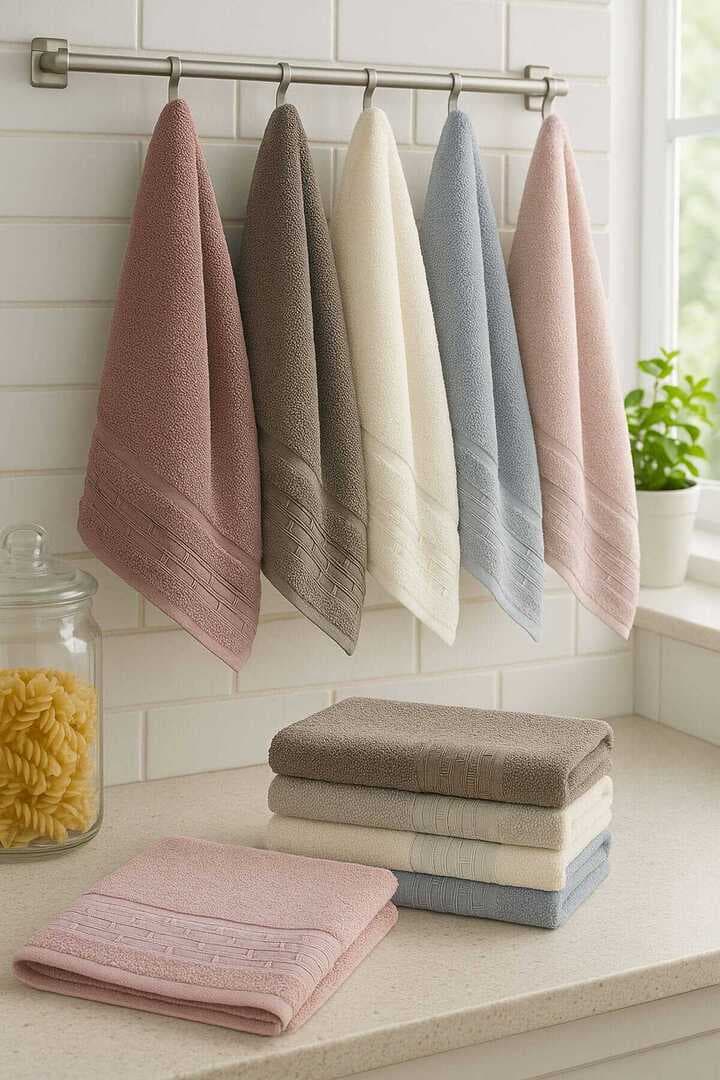 6 Parça Mutfak Havlusu Seti %100 Pamuklu Zahter