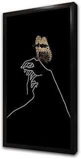 Yeşil Kelebek ve Kadı Çerçeveli Mdf Tablo 40x40 cm MB33009