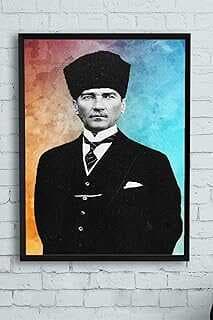 (13965) Mustafa Kemal Atatürk Tasarım Çerçeveli Tablo (21x30cm)