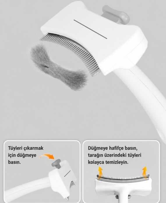 Basmalı Metal Uçlu Evcil Hayvan Tüy Toplama Tarağ