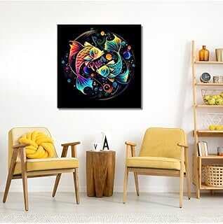 GAAGART Tekli Kare Kavas Astroloji ve Burç Tablosu Balık Burcu 40 x 40 gartM8222
