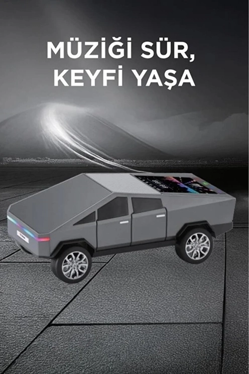 D68 Cyber Model Araba Tasarımlı Bluetooth Hoparlör 15w Güçlü Ses Rgb Led /tws/usb Gri