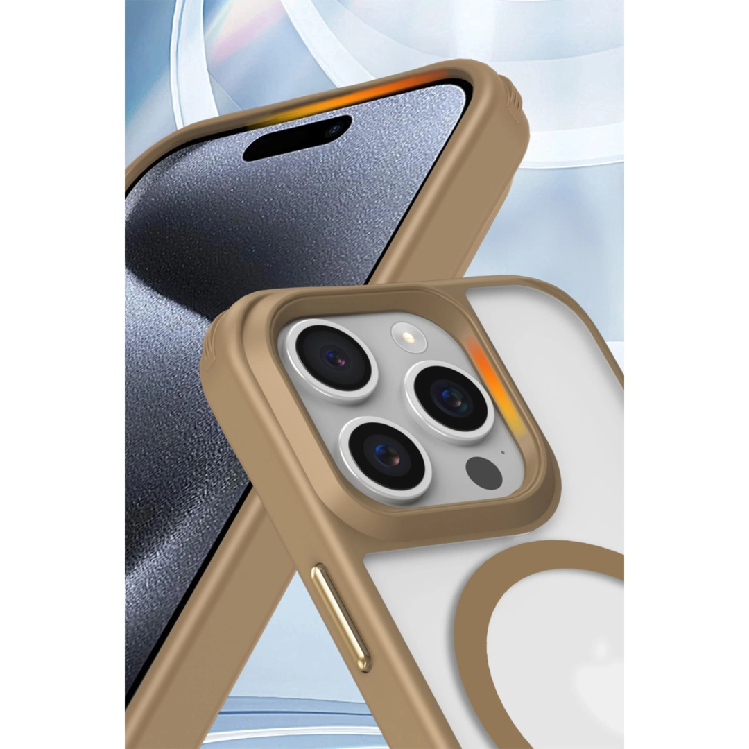 Apple İphone 15 Pro Max Kılıf Enka Magsafe Silikon Kılıf - Titan Gri