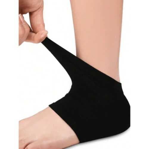 Siyah Silikon Topuk Nemlendirici Çorap