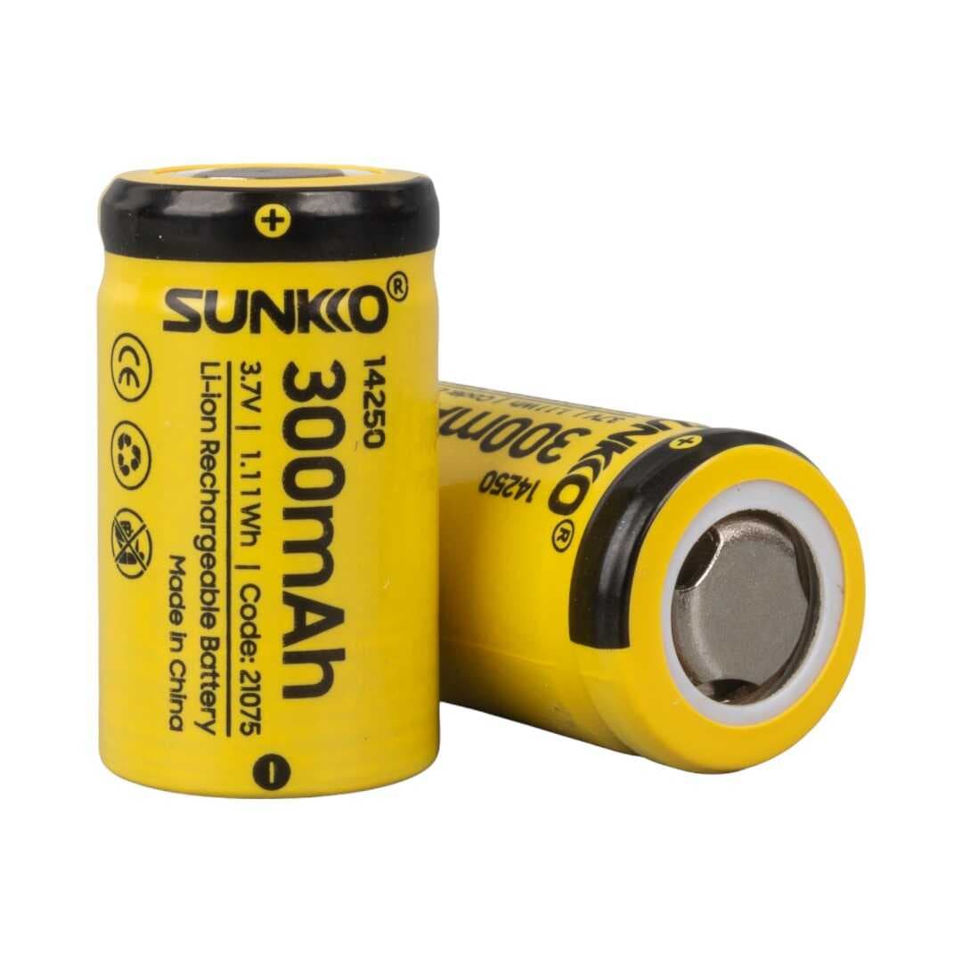 SUNKKO 3.7 VOLT 300 MAH 14250 ŞARJ EDİLEBİLİR PİL (2Lİ PAKET) (4767)