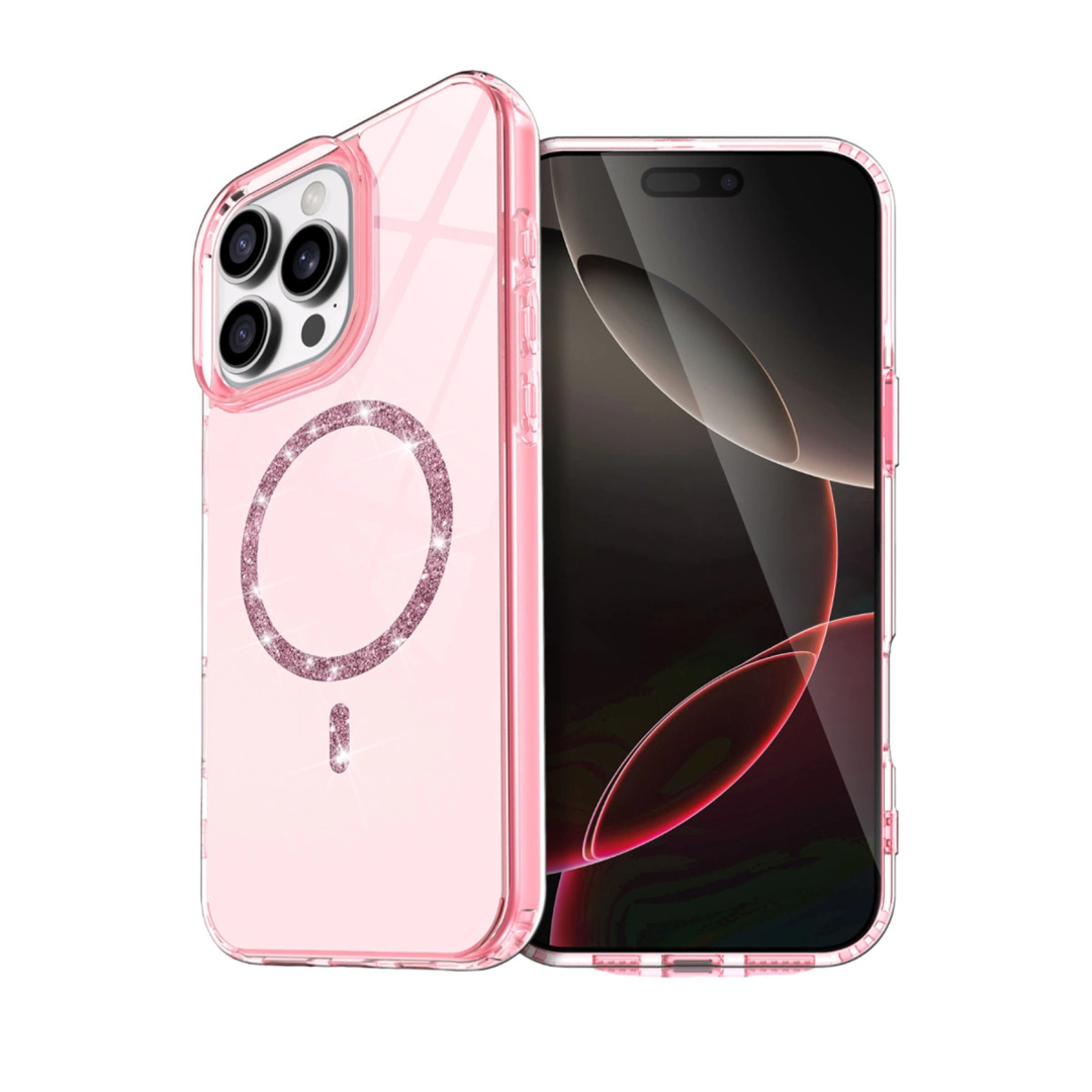 Apple İphone 16 Pro Live Diamond Magsafe Kapak - Pembe