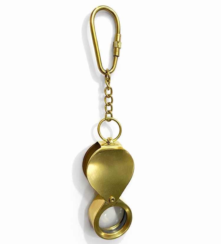 Pirinç Kapaklı Büyüteç Anahtarlık