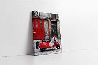 Tablosa Kırmızı Vespa Motorsiklet Kavas Tablo 30x40 cm KA01262