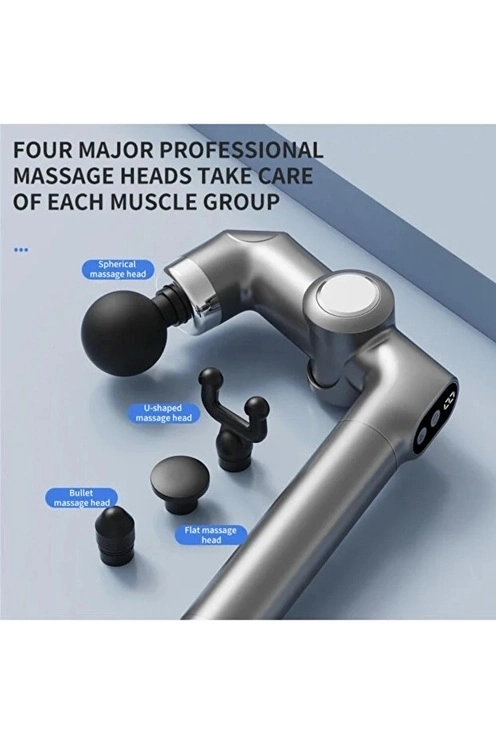 Uzun Saplı Masaj Sı Derin Doku Kas Masaj Aleti 6 Başlıklı Şarjlı Profesyonel 6 Kademe