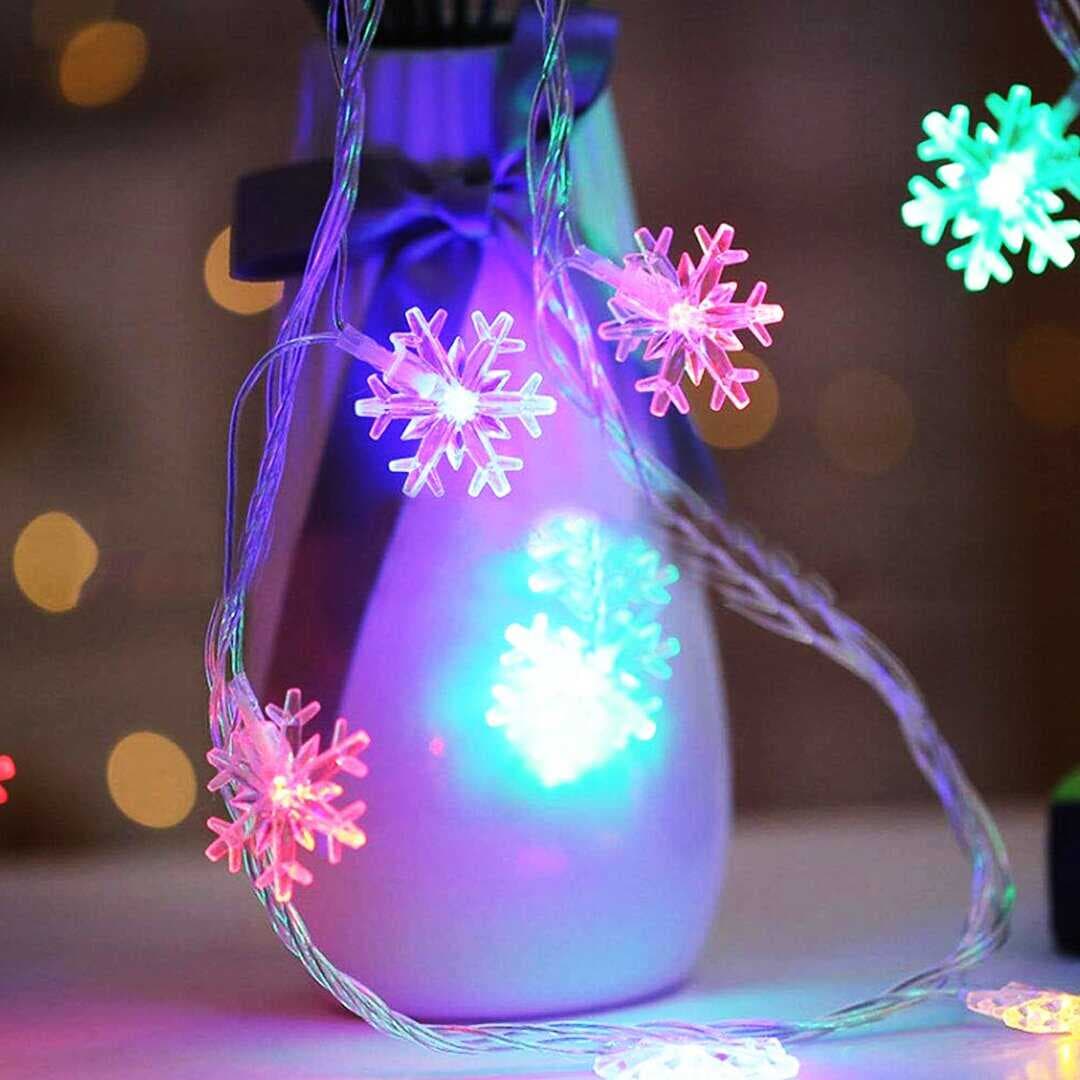 GÜN IŞIĞI - KAR TANESİ 3MT PİLLİ 2 FONKSİYONLU PERİ LED - DEKOR LAMBA (5430)