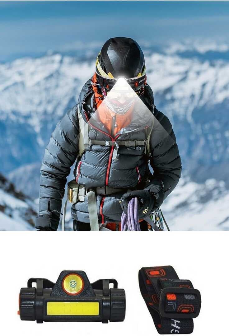 Kafa Lambası - 8 Saat Dayanıklı Şarjlı Sensörlü Mıknatıslı - Kamp - Balıkçılık- Acil Durum Feneri (477477)