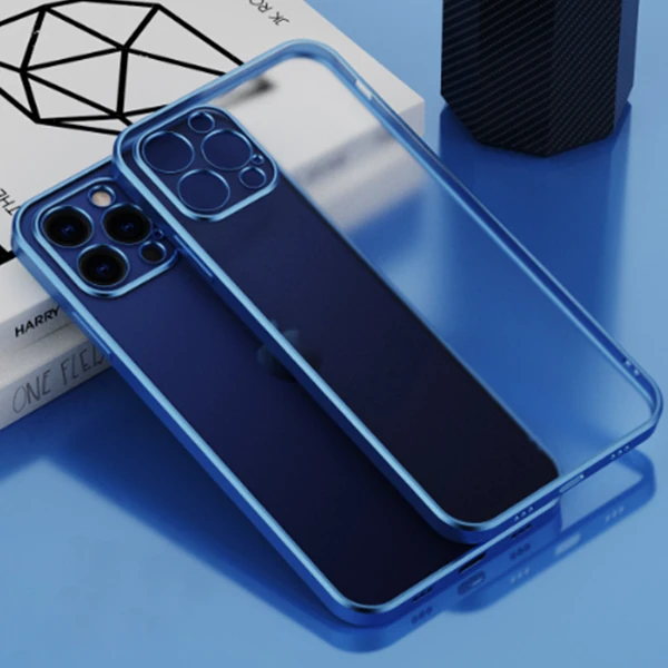 iPhone 11 Pro 5.8inç Renkli Kenar Şeffaf Kılıf Kamera Korumalı Kılıf-(5775)