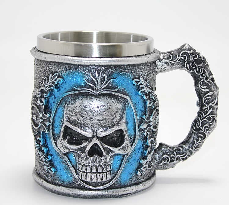 Grim Reaper Azrail Kabartmalı 3D Tasarım Çelik Kupa Bardak