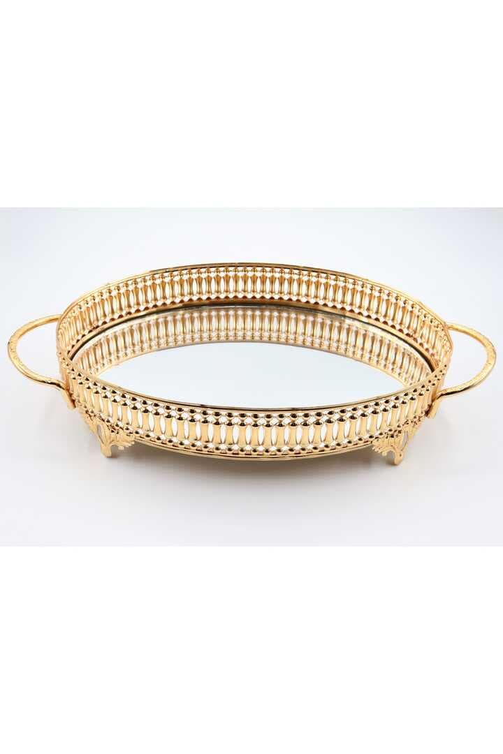 Metal Aynalı Oval Tepsi (28*20)