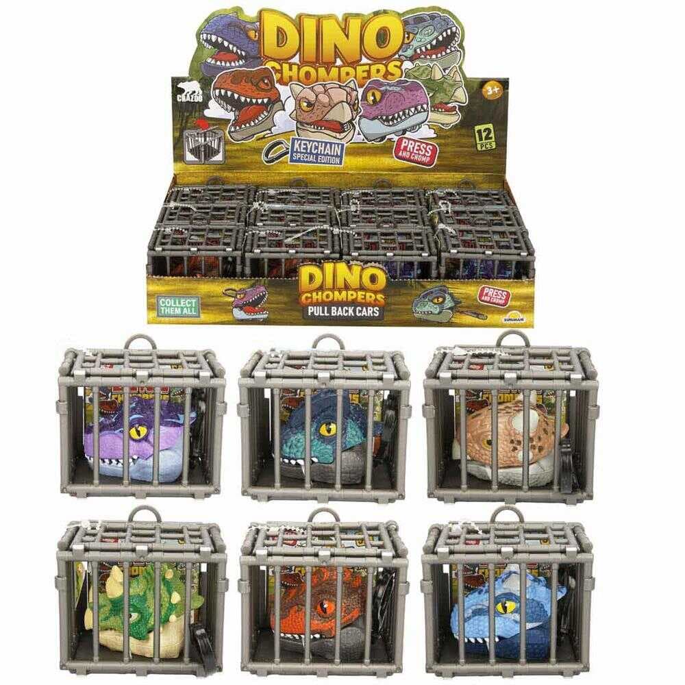 Crazoo Çek Bırak Kafesli Dinozor Araba ve Anahtarlık