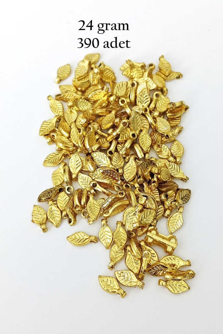 Oya Abiye Bileklik Kolye Pleksi Metalik Plastik Pul Altın Renk 24 gram 390 adet - BNC535