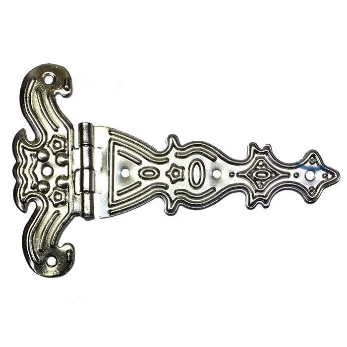 Dekoratif, Sac Tek Kuyruklu Menteşe - 69x102 Mm, Büyük, Nikel, 100 Adet