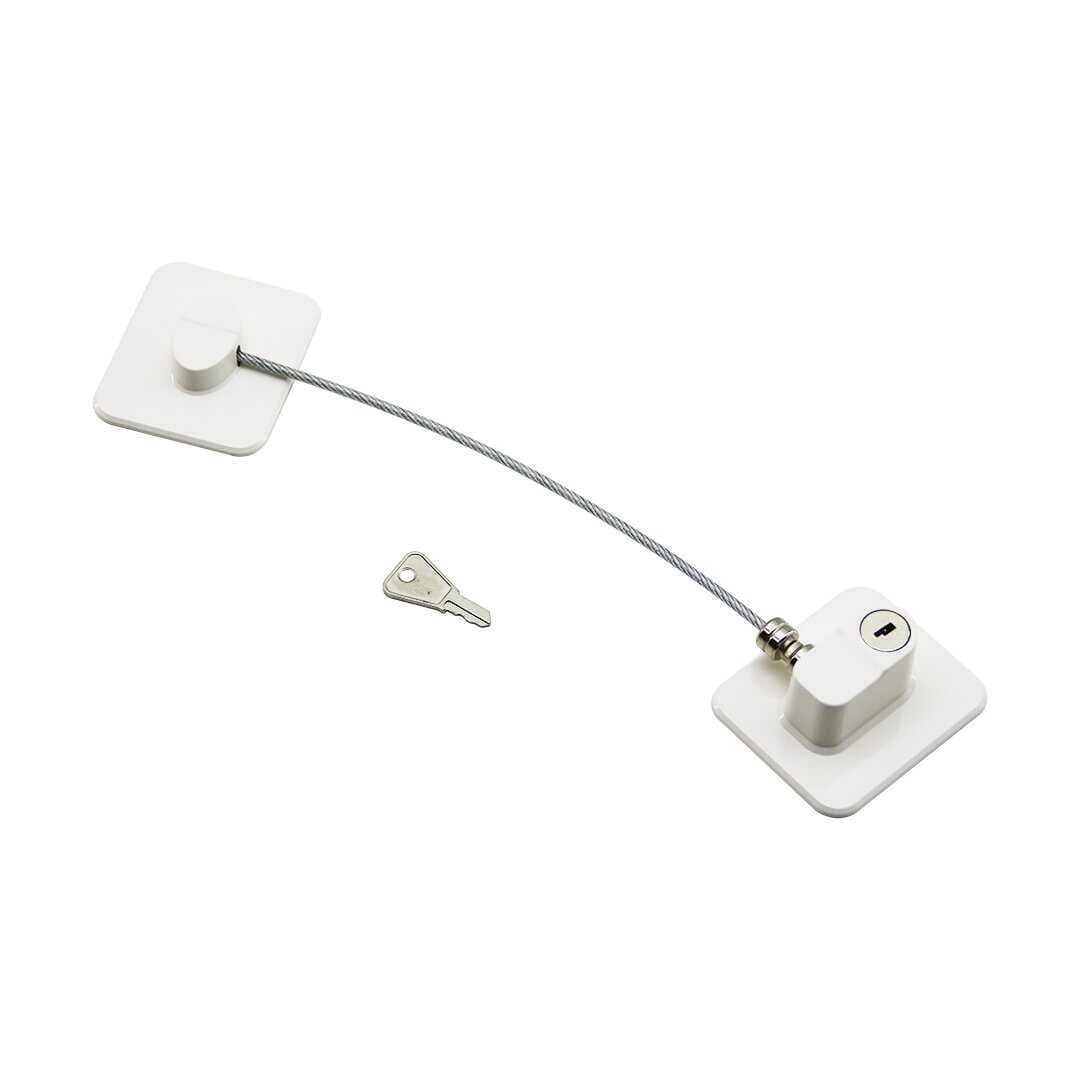 BEYAZ PLAKA   HALATLI  EMNİYET KİLİT  5X6CM YAPIŞKANLI MONTAJ=2PCS PLAKA   HALAT=18.8CM (5430)