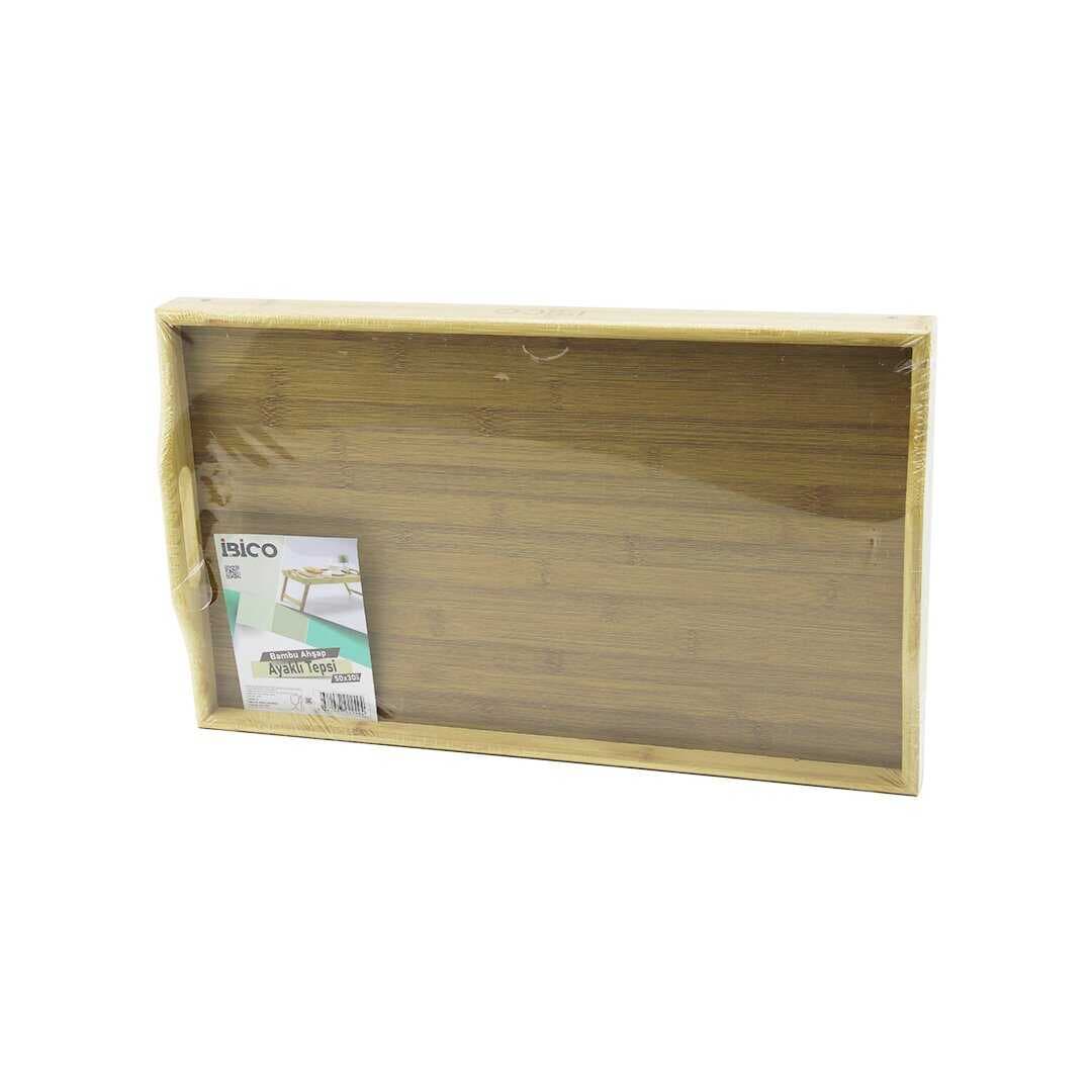 DİKDÖRTGEN=30X50CM  AÇ KAPA AYAKLI = 20CM AHŞAP BAMBU SUNUM TEPSİ (5430)