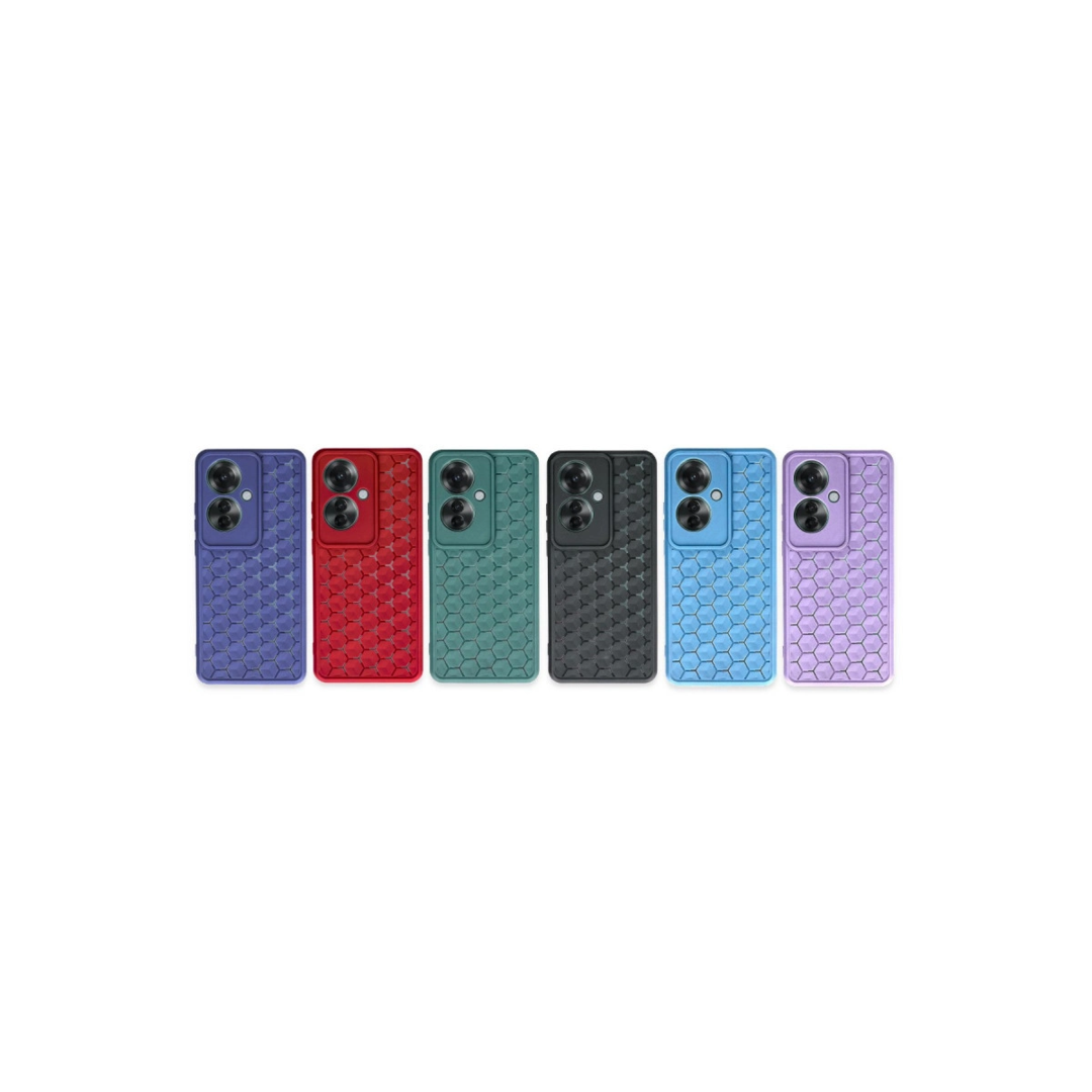 Oppo Reno 11f Kılıf Petek Silikon Kapak - Koyu Yeşil