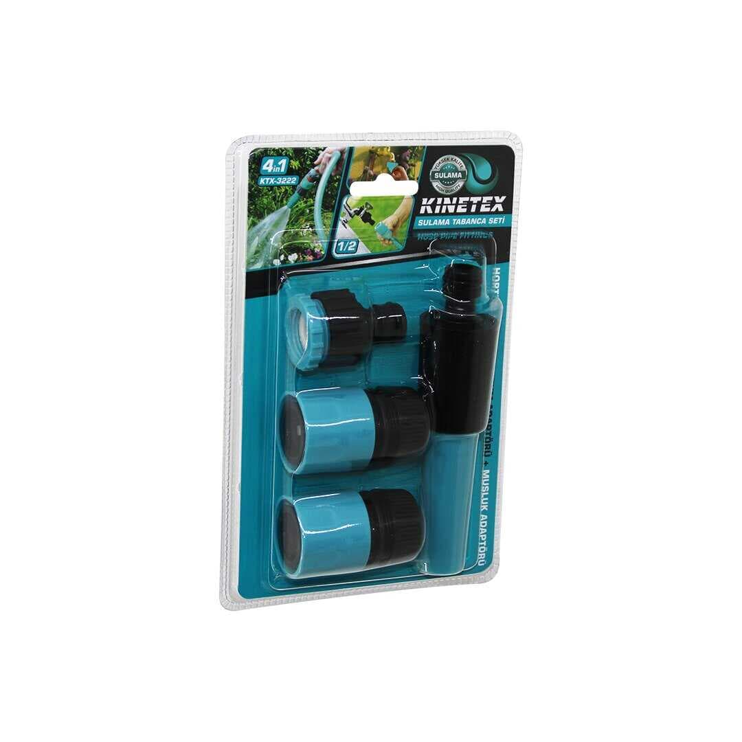 4IN1 - 1/2 SULAMA TABANCA BAĞLANTI APARATI SETİ HORTUM LENS - HORTUM - MUSLUK ADAPTÖR (5430)