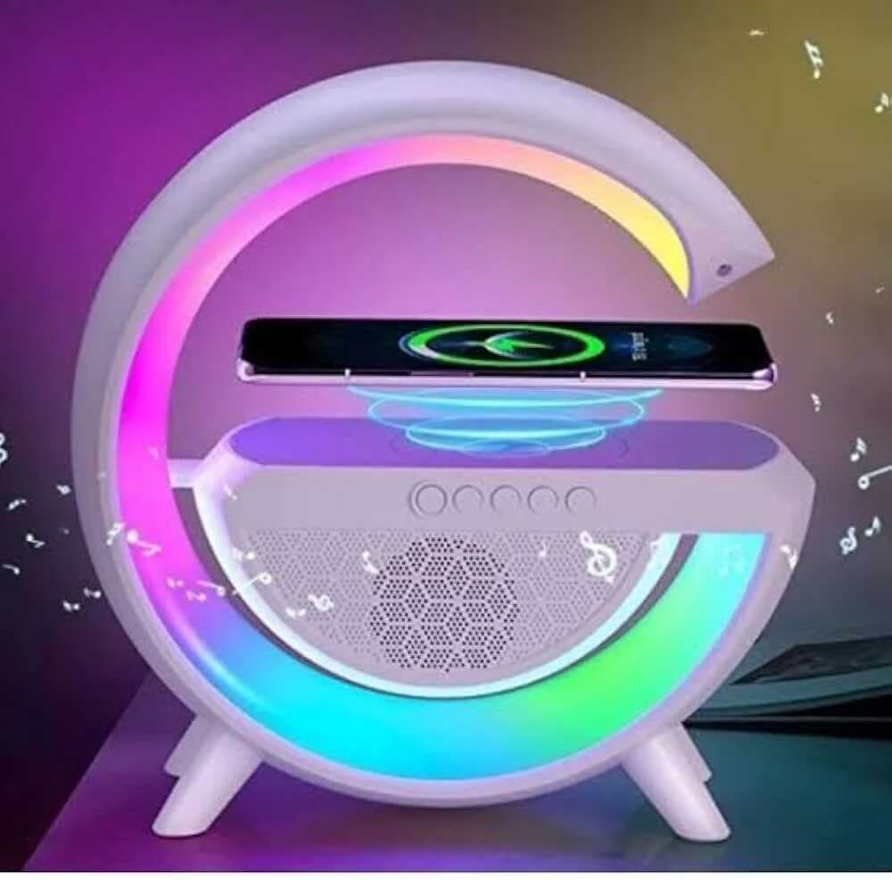 Kablosuz Telefon Şarj Bluetooth Hoparlör Istasyonu Ses Rgb Atmosfer Gece Işık Bt-2301 (5430)