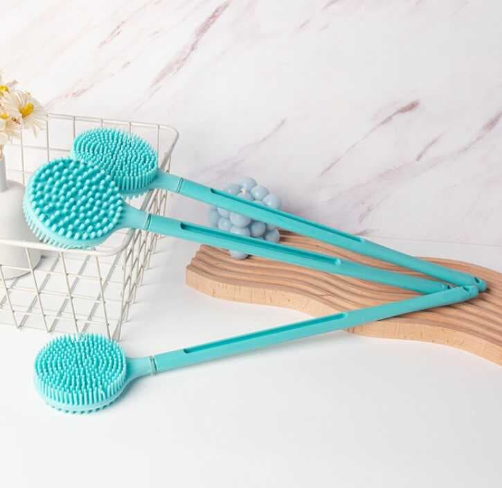 Çift Taraflı Silikon Uzun Saplı  Banyo Fırçası CM-331