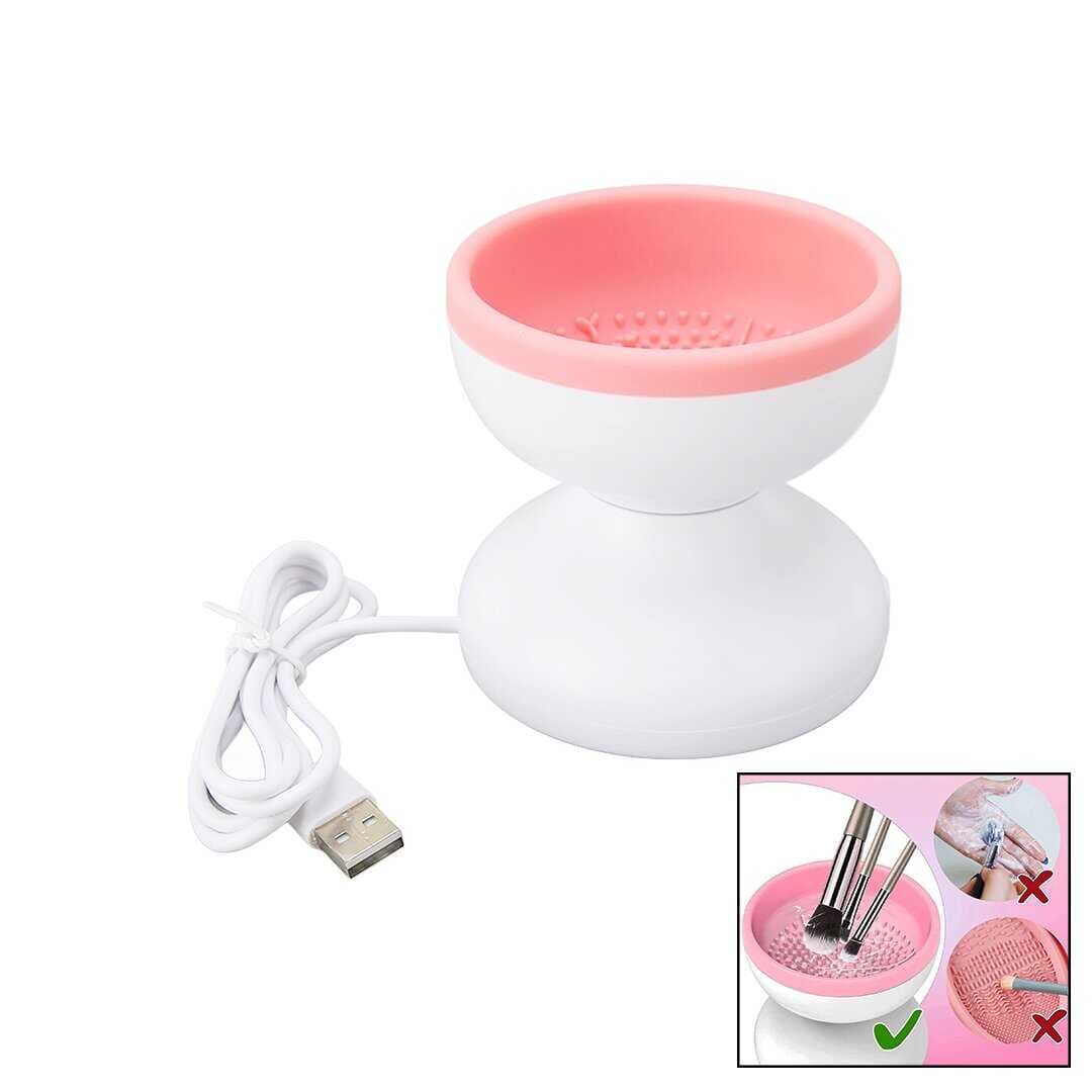 MAKEUP BRUSH CLEANER MAKYAJ FIRÇA TEMİZLEME MAKİNESİ  USB ÇALIŞMA - SİLİKON TIRTIKLI HAZNE (5430)